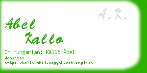 abel kallo business card