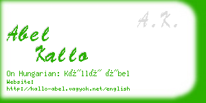 abel kallo business card